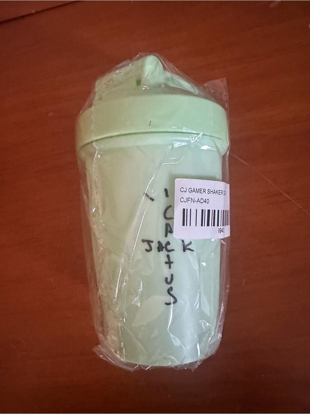 Light Green Shaker Bottle - Cactus Design